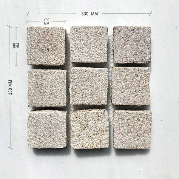 Honey Jasper Bush Hammered Granite Cobblestone - Stone and Tile Projects