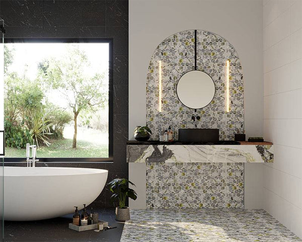 Ice Jade Penny Round Mosaic 48 Dia - Stone and Tile Projects