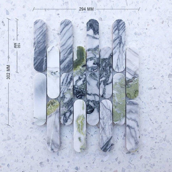 Ice Jade Tik Tax Marble Mosaic - Stone and Tile Projects