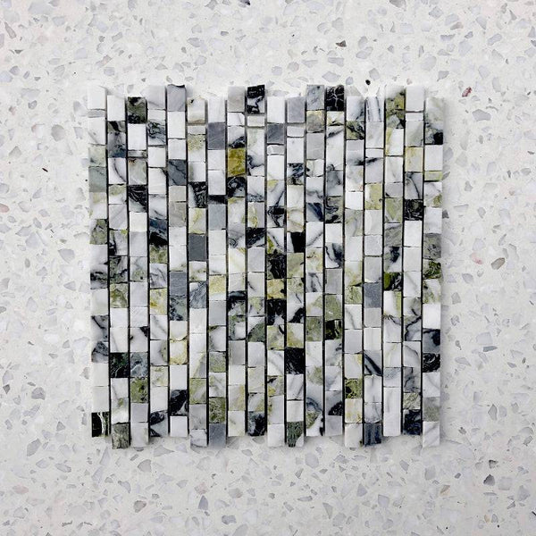 Mini Brick Ice Jade Marble Mosaic - Stone and Tile Projects
