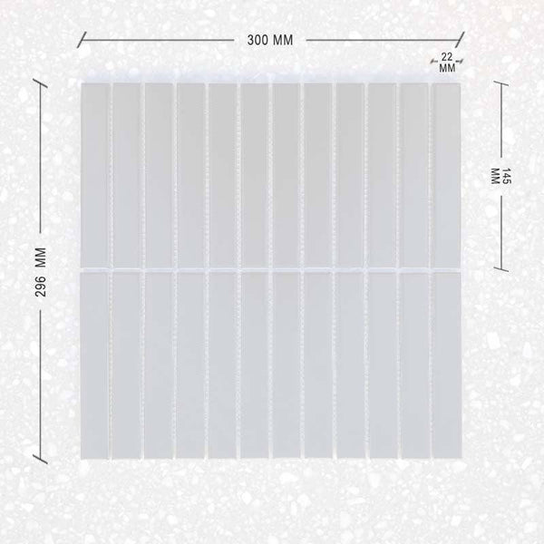 Kit Kat Black Finger Mosaic 145x22 Dimension