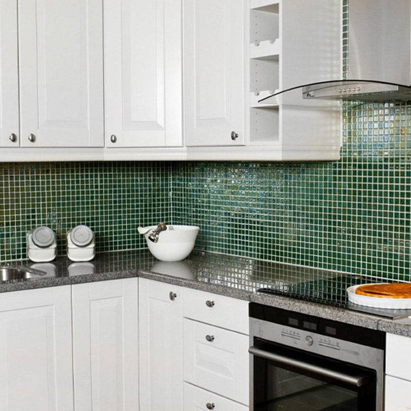 Metallic Esmeralda Glass Mosaic Pool Tile - Stone and Tile Projects