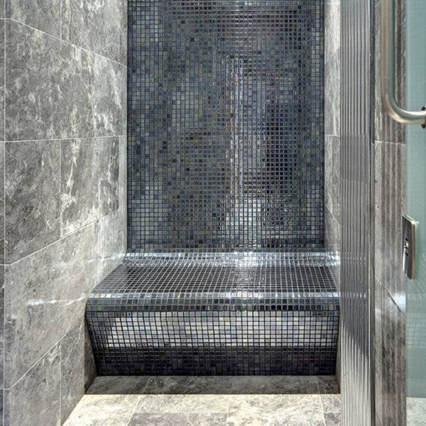 Metallic Lava Glass Mosaic Pool Tile - Stone and Tile Projects