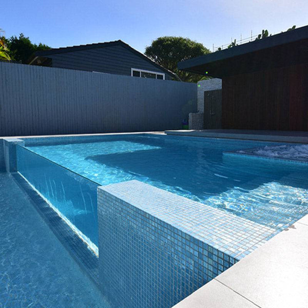 Metallic Vanadium Glass Mosaic Pool Tile - Stone and Tile Projects