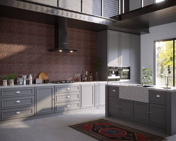 Mini Scarpa Rosso Travertine Mosaic - Stone and Tile Projects