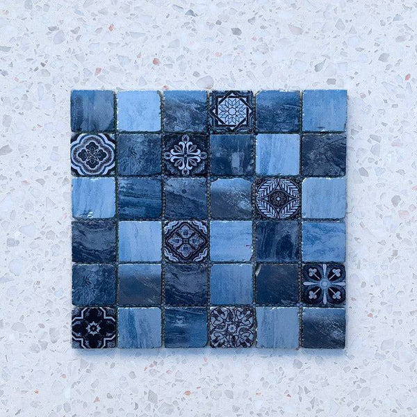 Marrakesh Blue Glass Mosaic - Stone and Tile Projects