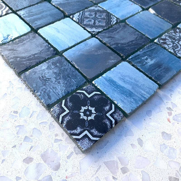 Marrakesh Blue Glass Mosaic - Stone and Tile Projects