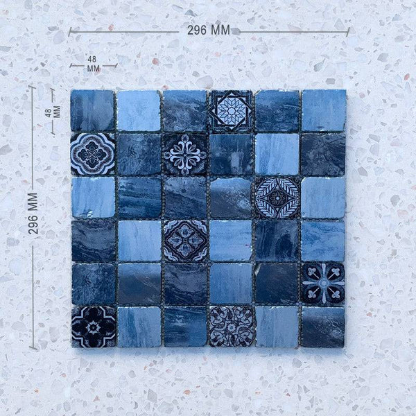 Marrakesh Blue Glass Mosaic - Stone and Tile Projects