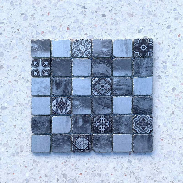 Marrakesh Grey Glass Mosaic - Stone and Tile Projects