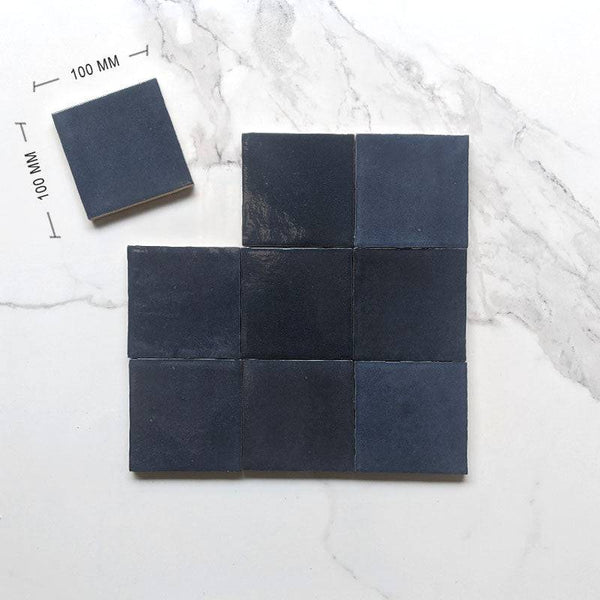 Midnight Blue Zellige Moroccan Porcelain 100x100 - Stone and Tile Projects