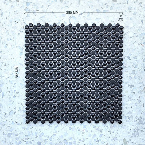 Mix Black Penny Round 10 Dia - Stone and Tile Projects