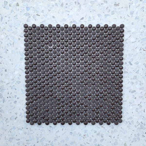 Mix Dark Brown Penny Round 10 Dia - Stone and Tile Projects