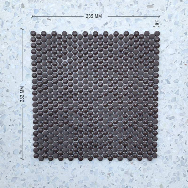 Mix Dark Brown Penny Round 10 Dia - Stone and Tile Projects