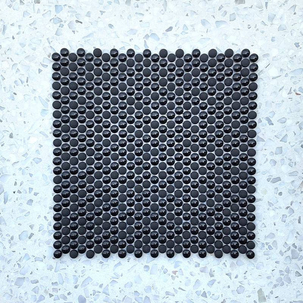 Mix Black Penny Round 10 Dia - Stone and Tile Projects