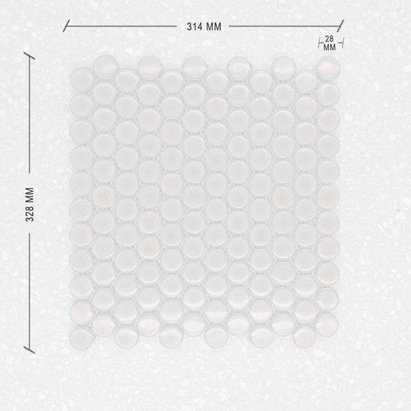 Mottled Grey Penny Round Mosaic 28 Dia - Stone and Tile Projects