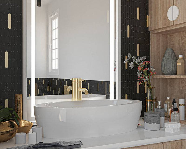 Nero Tik Tax Gold Marble Mosaic - Stone and Tile Projects