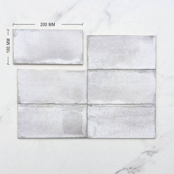 Nebbia Grey Spanish Subway Ceramic 200x100 Dimension