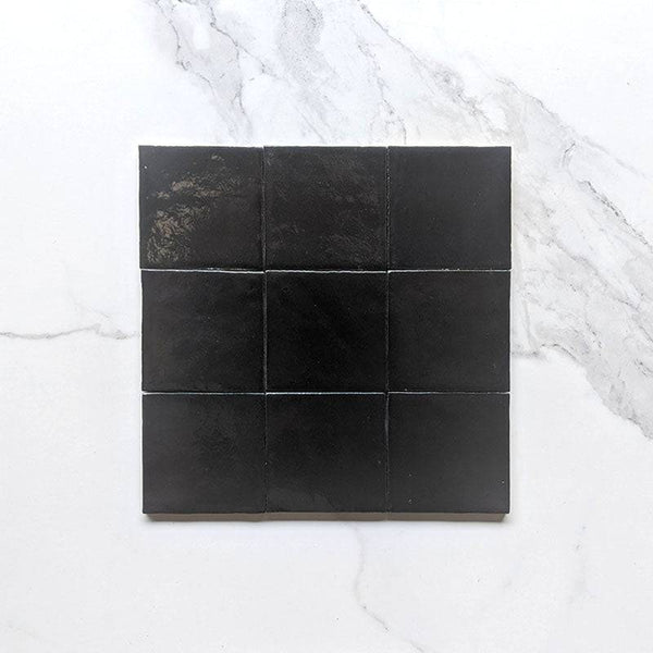 Black Zellige Moroccan Porcelain 100x100 - Stone and Tile Projects