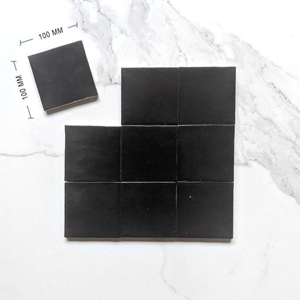 Black Zellige Moroccan Porcelain 100x100 - Stone and Tile Projects