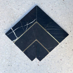 Nero Deluxe Flecha Marble Mosaic - Stone and Tile Projects