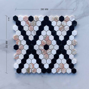 Blush Hexagon Mosaic Dia 25 - Stone and Tile Projects