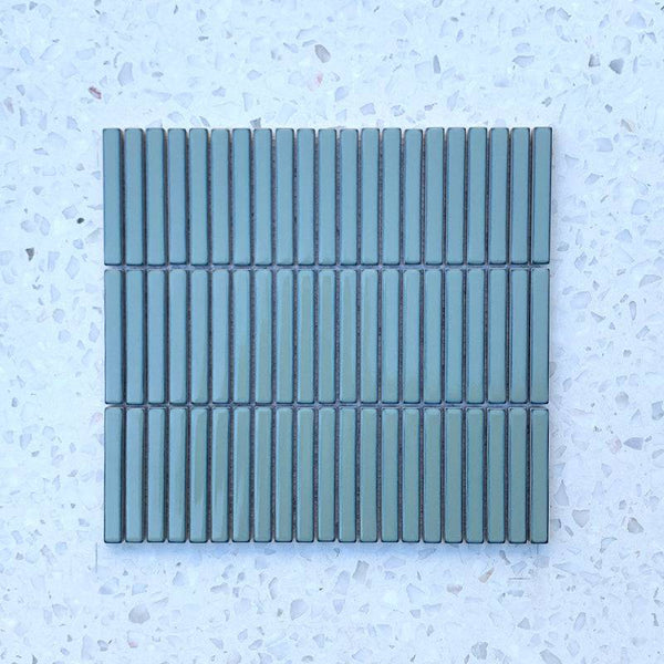 Ocean Blue Stix Porcelain Mosaic 92x12 - Stone and Tile Projects