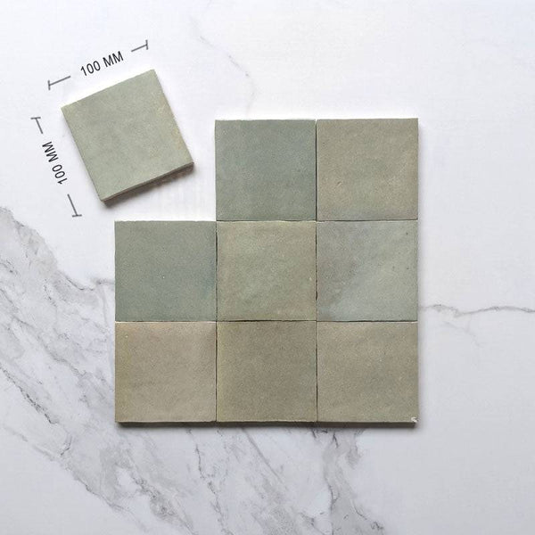 Olive Zellige Moroccan Porcelain 100x100 - Stone and Tile Projects