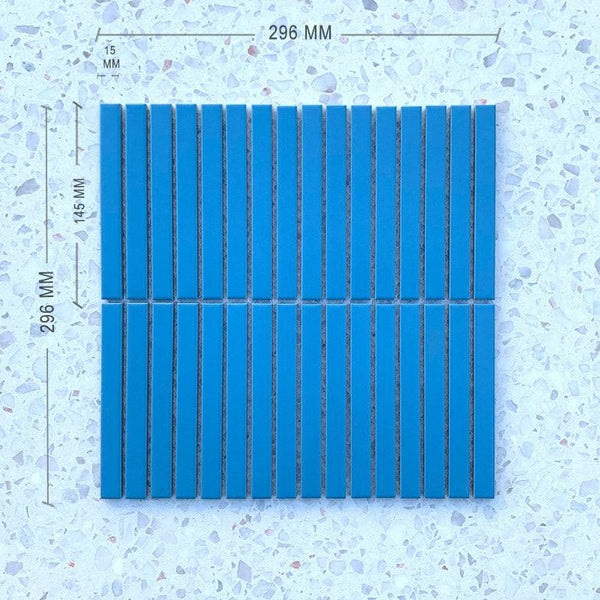 Slim Kit Kat Pastel Blue Mosaic 145x15 - Stone and Tile Projects