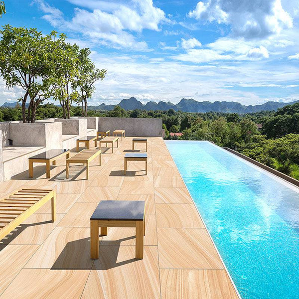 Piccadilly Sandstone 20 mm Porcelain Paver - Stone and Tile Projects