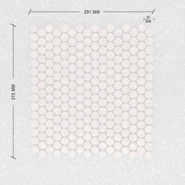 Pink Penny Round Mosaic 20 Dia + DIM