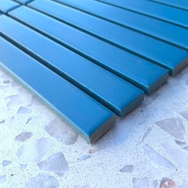 Slim Kit Kat Pastel Blue Mosaic 145x15 - Stone and Tile Projects