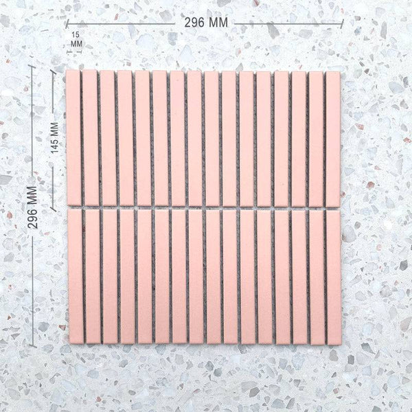 Slim Kit Kat Pastel Blush Mosaic 145x15 - Stone and Tile Projects