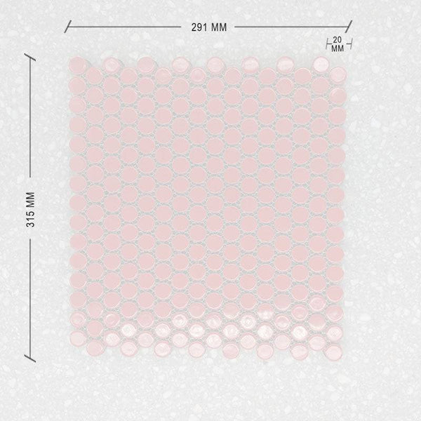 Red Penny Round Mosaic 20 Dia + DIM