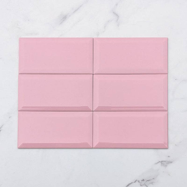 Rosa Pink Spanish Bevelled Subway Ceramic 200x100