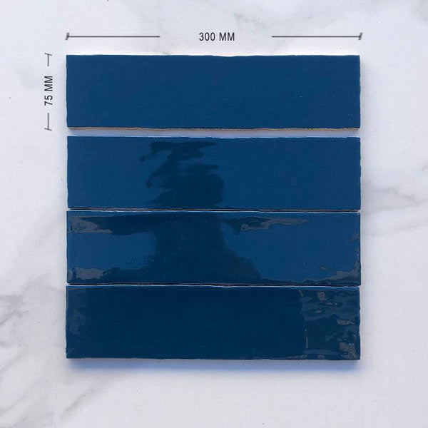 Saffire Blue Moroccan Ceramic 300x75 - Stone and Tile Projects