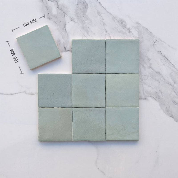 Sage Zellige Moroccan Porcelain 100x100 - Stone and Tile Projects