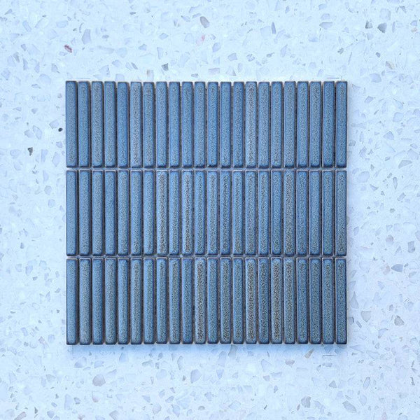 Sea Blue Stix Porcelain Mosaic 92x12 - Stone and Tile Projects