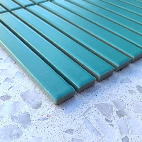 Slim Kit Kat Pastel Seafoam Mosaic 145x15 - Stone and Tile Projects