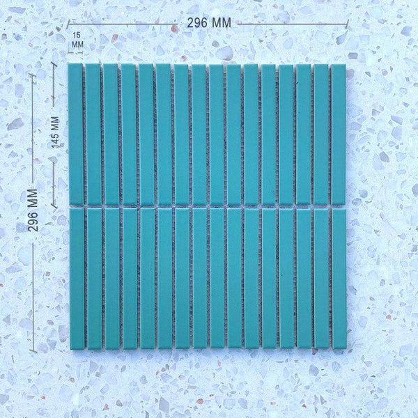 Slim Kit Kat Pastel Seafoam Mosaic 145x15 - Stone and Tile Projects