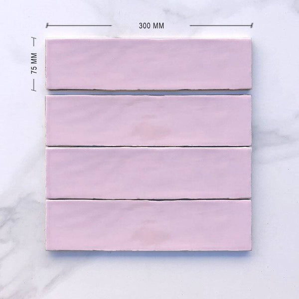 Soft Pink Moroccan Ceramic 300x75 - Stone and Tile Projects