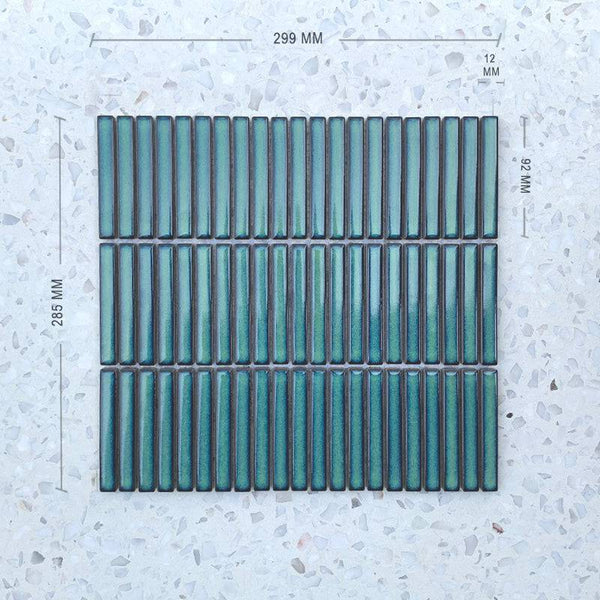 Spring Green Stix Porcelain Mosaic 92x12 - Stone and Tile Projects