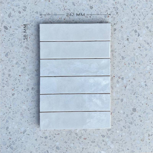 Cass Blush White Handmade Ceramic Subway 242x58 - Stone and Tile Projects
