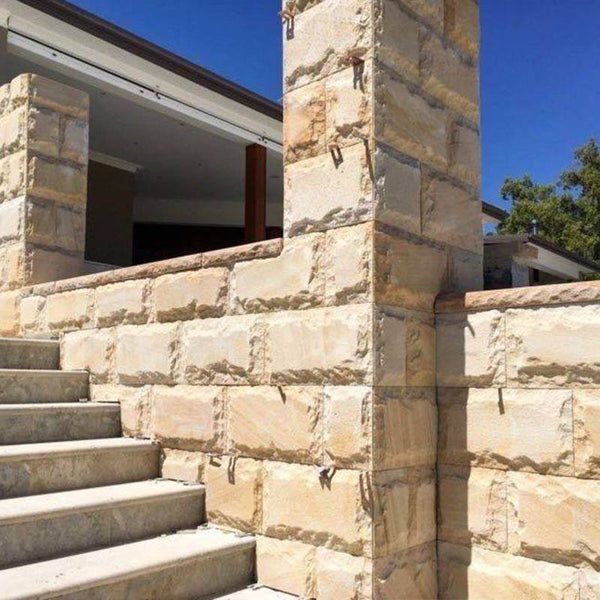 Teak Sandstone Rockface Cladding - Stone and Tile Projects