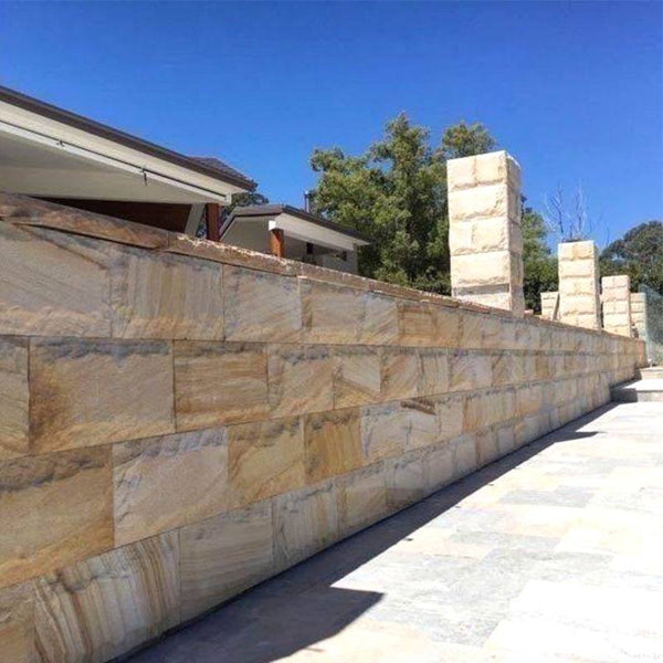Teak Sandstone Rockface Cladding - Stone and Tile Projects