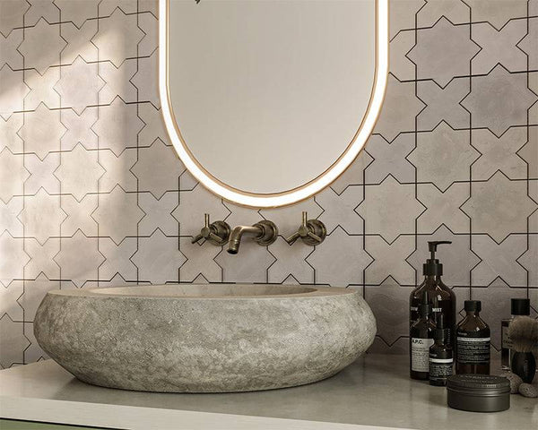 Terra Ocra Moroccan Star and Cross Ceramic - Stone and Tile Projects
