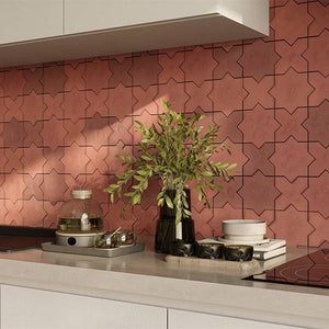 Terra Rossa Moroccan Star and Cross Ceramic - Stone and Tile Projects