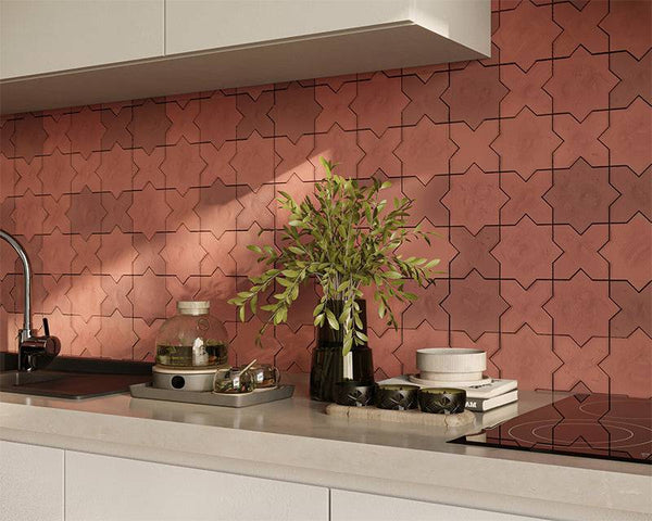Terra Rossa Moroccan Star and Cross Ceramic - Stone and Tile Projects