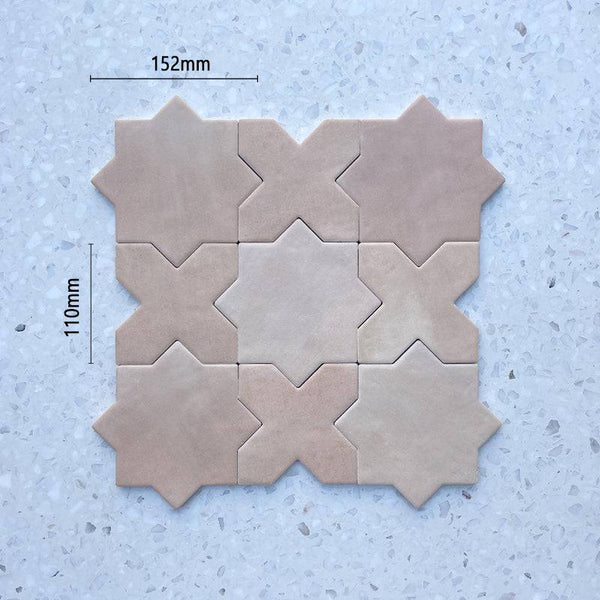 Terra Ocra Moroccan Star and Cross Ceramic - Stone and Tile Projects