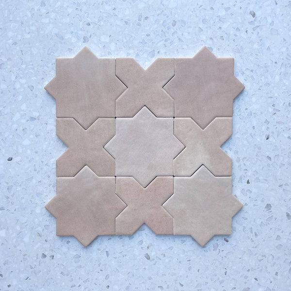 Terra Ocra Moroccan Star and Cross Ceramic - Stone and Tile Projects