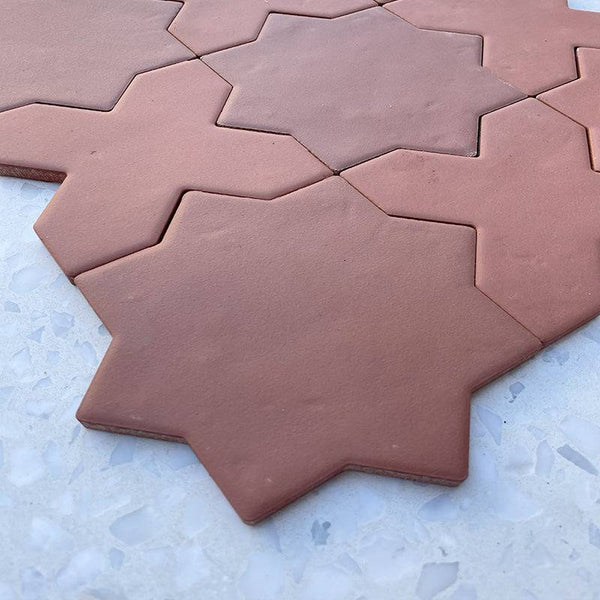 Terra Rossa Moroccan Star and Cross Ceramic - Stone and Tile Projects